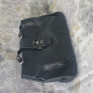 #136 - Vintage Coach F18751 Soho Black Leather East West Tote Bag Purse